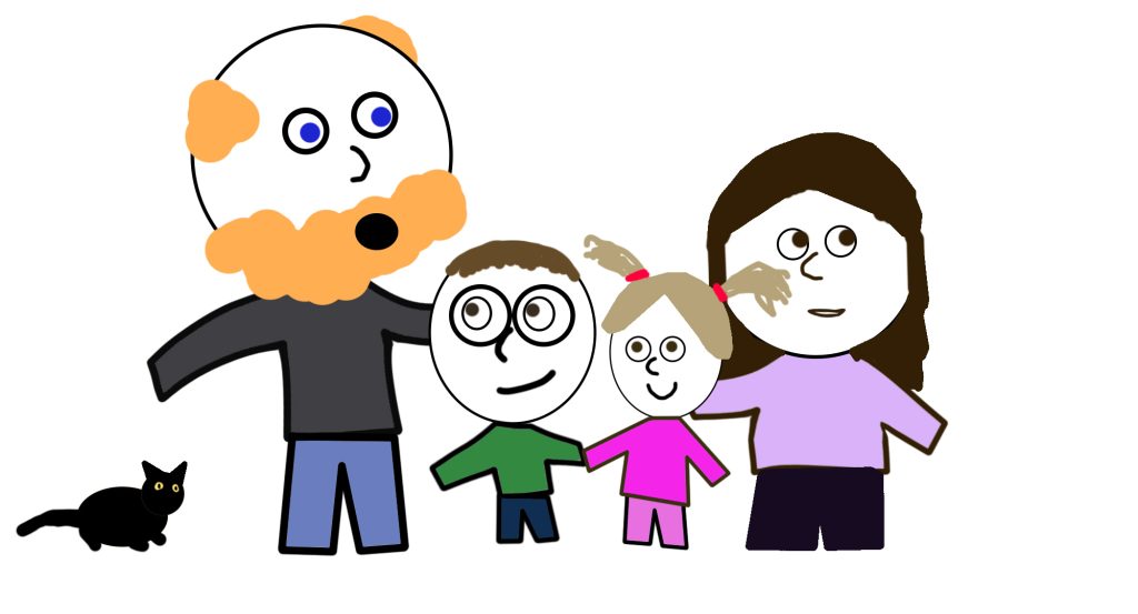 Cartoon drawing of our family